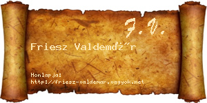 Friesz Valdemár névjegykártya